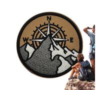 Compass Patch - Mountain Compass Pattern Decorative, Travel Backpack Patch | Skin-friendly And Safe For Sensitive Skin, Providing A Comfortable Solution For Everyday Wear That Can Be Easily Removed