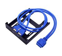 Compasty 2 Puertos USB 3.0 Panel Bahía Disquete 20 Usb3.0 Hub Adaptador Cable Extensión Soporte Plástico para PC Escritorio