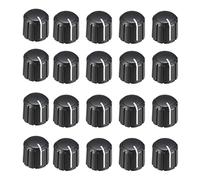 Compasty 20 pomos de potenciómetro de plástico de 15 x 13,5 mm para perilla de volumen de guitarra tipo D de 6 mm de diámetro.
