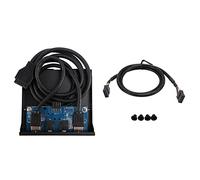 Compasty 3,5 pulgadas 2 USB 3.0 A Hub + HD Audio a 20 Panel de control del lector de disquete