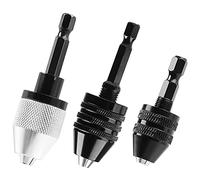 Compasty 3 unidades 1/4 pulgadas vástago hexagonal portabrocas de perforación llave adaptador de cambio convertidor perforadoras percusión taladros accesorios de herramientas eléctricas