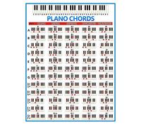 Compasty Acordes de Piano Key Music Graphic Ejercise Poster Stave Piano Chord Practice Chart 88-Key Beginner Piano Fingering Chart Big Size