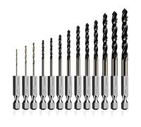 Compasty Brocas métricas hexagonales de cobalto de 13 piezas de cambio rápido HSS para destornillador de impacto para metal