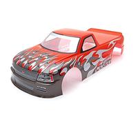 Compasty Carcasa de cuerpo pintado de PVC T-10 1/10 RC 1/10, de 205 mm de distancia entre ejes, 255 mm, color rojo