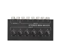 Compasty CX600 Mini mezclador estéreo pasivo de 6 canales portátil mezclador de audio 6 en 2 salidas estéreo distribuidor control de volumen