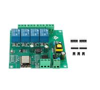 Compasty ESP8266 Módulo de relé inalámbrico WiFi de 4 canales ESP-12F placa de desarrollo WiFi para fuente de alimentación CA/CC 5V/8-80V