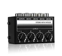 Compasty - Mezclador de audio (4 canales, estéreo, micrófono multicanal, 1 en 4 salidas estereo, distribuidor para estudio