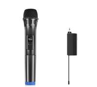 Compasty Micrófono UHF dinámico con pantalla LED para conferencia karaoke ordenador micrófono en -negro