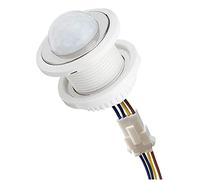 Compasty Mini interruptor de luz con sensor de movimiento 110-220 V, sensor PIR, detección inteligente, retardo de tiempo, detector de inducción infrarroja ajustable