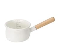 Compasty - Olla para leche de esmalte, de madera, cocina de gas, cocina de inducción, pequeño desayuno, leche de café, utensilios de cocina, olla con único