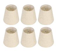 Compasty Pantalla pequeña en bombilla 6 para bombillas de candelabro, pantalla de tela de barril para lámpara de araña de mesa, lámpara de pared
