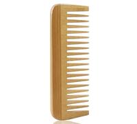 Compasty Peine grueso de madera maciza, peine de dientes anchos, portátil, para masaje, antiestático, sin , peine de peluquería