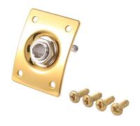Compasty Placa de estilo cuadrado para guitarra, bajo, salida de 1/4 para piezas y accesorios de guitarra eléctrica, color dorado