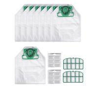 Compatibilidad de piezas for VK200 FP200 for aspiradora Vorwerk Kobold, filtro repuesto bolsa, 8 bolsas + 2 filtros HEPA + 12 Frag