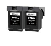 Compatible 901XL for H-*0P901 Replacement for 901 Ink Cartridge for of-icejet 4500 J4500 J4540 J4550 J4580 J4640 4680 Printer(2Pack BK)