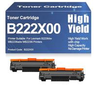 Compatible B222X00 MB2236adw Cartuchos de tóner para Lexmark B2236dw MB2236adw MB2236i Impresoras con Chip Alto Rendimiento,B222X00-2PC