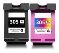 Compatible Cartuchos de tinta para hp 305 XL con DeskJet 2710 2720 2700 DeskJet Plus 4120 4100 4130 Envy 6000 6010 6020 6032 6055 Envy Pro 6400 6430 6432 Impresora(1 Negro y 1 color)