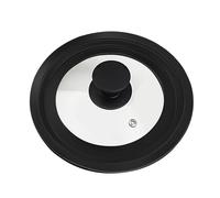 Compatible con 18 cm, 20 cm y 22 cm - Tapa de Vidrio para Sartén - Tapa Universal con Borde de Silicona Graduado y Agujeros para Vapor