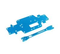 Compatible con 284161 284010 284131 K989 K979 K969 1 28 RC Car Universal CHASIS Metal Placa Inferior y Placa del Segundo Piso(Blue)