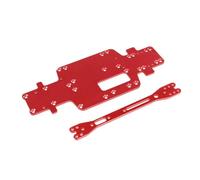Compatible con 284161 284010 284131 K989 K979 K969 1 28 RC Car Universal CHASIS Metal Placa Inferior y Placa del Segundo Piso(Red)