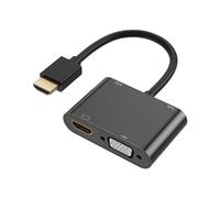 Compatible con A VG Compatible con +Audio de 3,5 mm Convertidor 3 en 1 PC Pantalla Dual con Convertidor de Fuente de AlimentacióN
