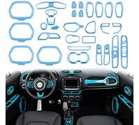 Compatible con accesorios de interior de coche Jeep Renegade 2015-2021 embellecedores, embellecedores de interruptores de faros y cubiertas de botones de elevación de ventanas, etc.