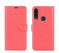Compatible con Alcatel 1SE LIGHT / 4087U / ALCATEL 1SE 5030D Funda Cover Case Stand Flip Libro Magnético Gel TPU Eco Piel Protección Cartera Gold (Rojo)