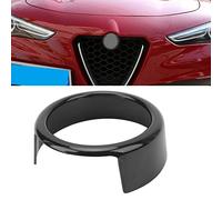Compatible con Alfa Romeo Giulia Emblema De Parrilla Delantera Negro Brillante Insignia Exterior Decoración Cubierta Pegatinas