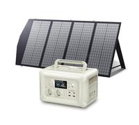 Compatible con ALLPOWERS, Kit De Panel Solar De 100 W, 140 W Y 200 W, Cargador Solar Portátil con Estación De Energía Portátil, Generador De Batería LiFePO4 De 600 W Y UPS.(R600 with 140W,EU)