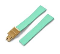 Compatible con anchos de asas que van desde 16 mm hasta 22 . La correa liberación rápida caucho fluorado está disponible en varios tamaños y viene un cierre mariposa(Mint Gold Buckle,21mmx18mm)