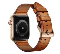 Compatible con Apple Watch 49 mm, 45 mm, 44 mm, 42 mm, 41 mm, 40 mm, 38 mm, correa de repuesto de cuero genuino granulado para iWatch Serie 9 8 SE 7 6 5 4 3 2 1 Ultra 2 1 Ultra 2 1