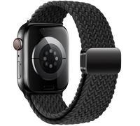 Compatible con Apple Watch pulsera 46/45/44/42/41/40/49 mm trenzada, para hombre y mujer, tejido trenzado, correa magnética elástica para IWatch Serie 10/9/8/7/6/5/4/SE/Ultra 2, 38/40/41/42mm, Nailon
