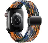 Compatible con Apple Watch pulsera 46/45/44/42/41/40/49 mm trenzada, para hombre y mujer, tejido trenzado, correa magnética elástica para IWatch Serie 10/9/8/7/6/5/4/SE/Ultra 2, 44/45/46/49mm, Nailon