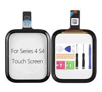 Compatible con Apple Watch Series 4 S4 pantalla táctil de 40 mm y 44 mm, kit de lente de cristal de repuesto para pantalla táctil digitalizador (S4 44 mm, negro)