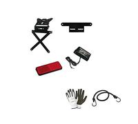 Compatible con Aprilia RX 125 Porta MATRÍCULA Doble Ajuste Porta MATRÍCUL Kit Reflector+Reflector+LUZ DE MATRÍCULA E13 para Moto Aluminio HOMOLOGADA por LA UE