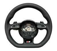 Compatible con Audi A3 8V Volante multifunción de cuero perforado con costuras negras y conjunto de botones(With S)