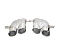 Compatible con Audi A6 A7 2016 a 2018 Actualización de la punta del silenciador S6 S7 Sistema escape acero inoxidable cuatro salidas(Silver)