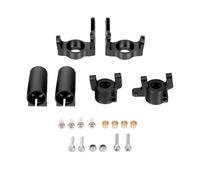Compatible con Axial para SCX10 II 90046 90047 RC Repuestos para Coches Manguetas De Dirección Delanteras Metálicas Juego De Bloqueo del Eje Trasero del Portamanguetas C Accesorios Coches RC(Black)