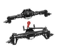 Compatible con Axial SCX10 II 90046 90047 D90 1/10 RC para Rock Crawler Eje De Portal Delantero Y Trasero Aleación De Aluminio Anodizado CNC RC Coche Piezas(Black,Front and Rear)