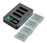 Compatible con batería Canon NB-13L con Cargador LCD de 3 Ranuras for G5X, G7X, G9X, G7 X, Mark II, G9 X, SX620, SX720 y SX730.(4BatteryWithCharger)