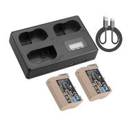 Compatible con batería Nikon EN-EL15C con Entrada Tipo C y Cargador LCD for D750, D810, D7500, D500, Z5, Z6, Z6 II(2BatteryWithCharger)