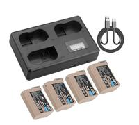 Compatible con batería Nikon EN-EL15C con Entrada Tipo C y Cargador LCD for D750, D810, D7500, D500, Z5, Z6, Z6 II(4BatteryWithCharger)