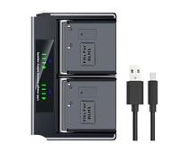 Compatible con batería Olympus BLH-1 y Cargador Doble for cámaras E-M1 Mark II, E-M1 Mark III y E-M1X(Dual Charger)