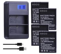Compatible con batería Olympus BLH-1 y Cargador USB Dual, 1800 mAh for cámara E-M1 Mark II(4 Battery 1 Charger)