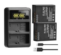 Compatible con batería Olympus BLH-1 y Cargador USB Dual LED, 7,4 V 2000 mAh for cámara E-M1 Mark II(2battery and Charger)