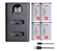 Compatible con batería Sony NP-BX1 con Cargador USB LCD for DSC RX1 RX100 M3 M2 RX1R WX300 HX300 HX400 HX50 HX60(4 Battery 1 Charger)