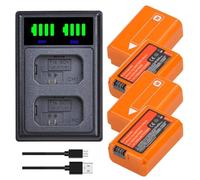 Compatible con batería Sony NP-FW50 con Cargador Doble LED for ZV-E10 A7 A7R A7RII A7II A7SII A7S a6300 a6400 a6500 RX10(4 Battery 1 Charger)