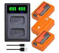 Compatible con batería Sony NP-FW50 con Cargador Doble LED for ZV-E10 A7 A7R A7RII A7II A7SII A7S a6300 a6400 a6500 RX10(3 Battery 1 Charger)