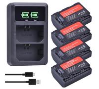 Compatible con batería Sony NP-FZ100 de 2280 mAh con LED, Cargador USB Dual for BC-QZ1, a9, a7R III, a7 III, A6600(4 Battery 1 Charger)