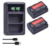 Compatible con batería Sony NP-FZ100 de 2280 mAh con LED, Cargador USB Dual for BC-QZ1, a9, a7R III, a7 III, A6600(2 Battery 1 Charger)